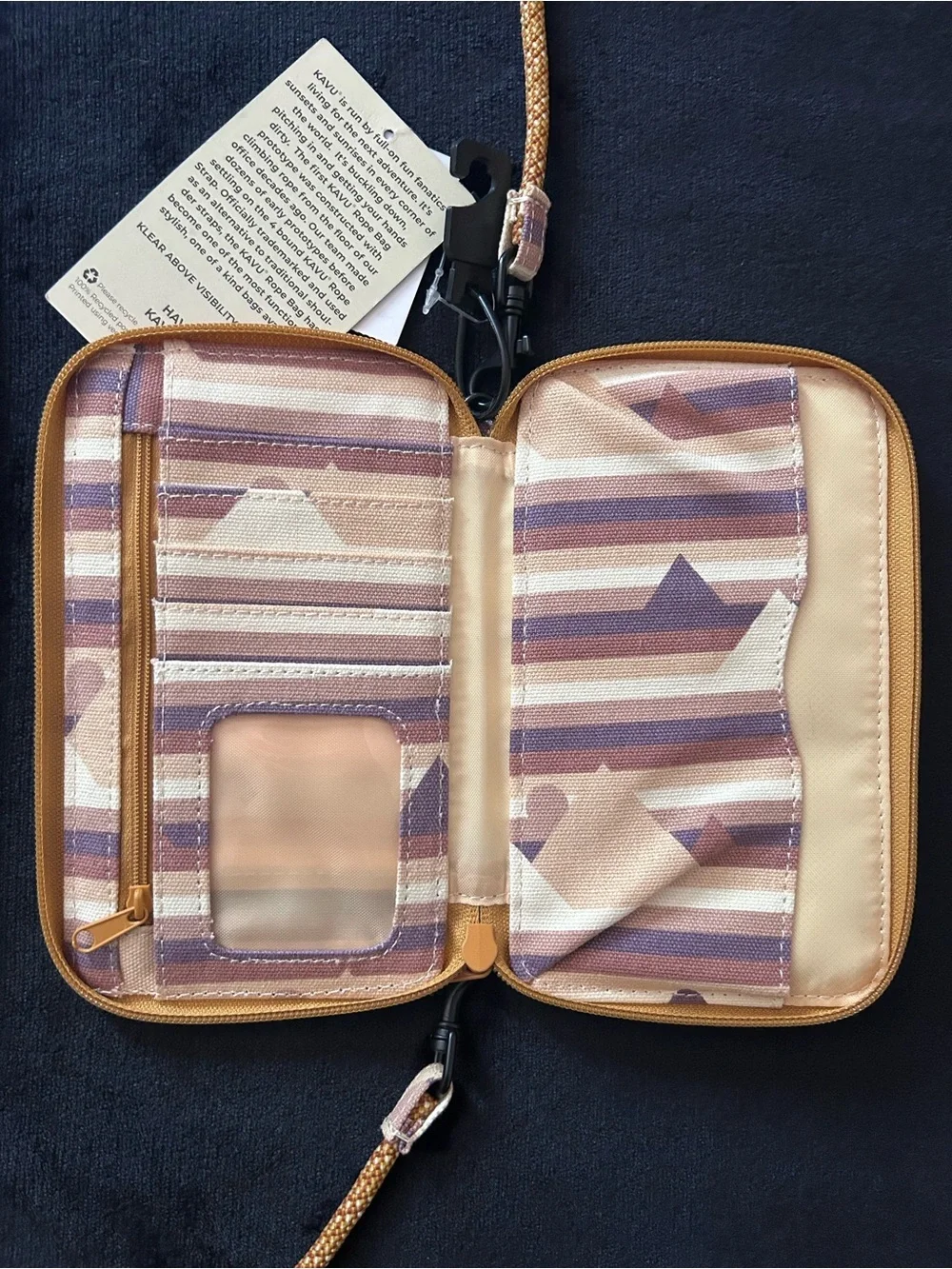 Kavu Go Time Cross Body Wallet, Beige & Brown, NWT